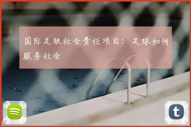 国际足联社会责任项目：足球如何服务社会